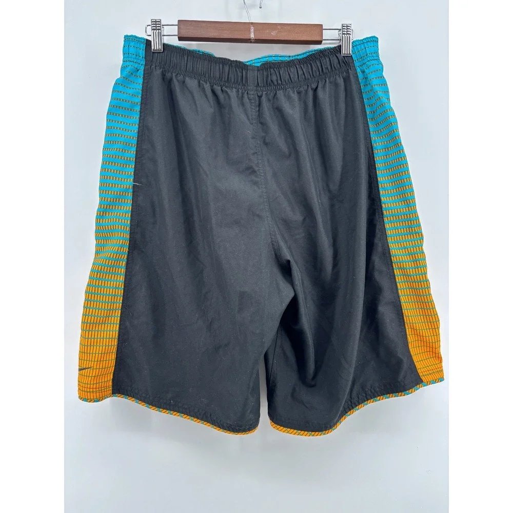 Nike Board Shorts Mens Black Side Check Panel Drawstring Beach Swim Trunks L